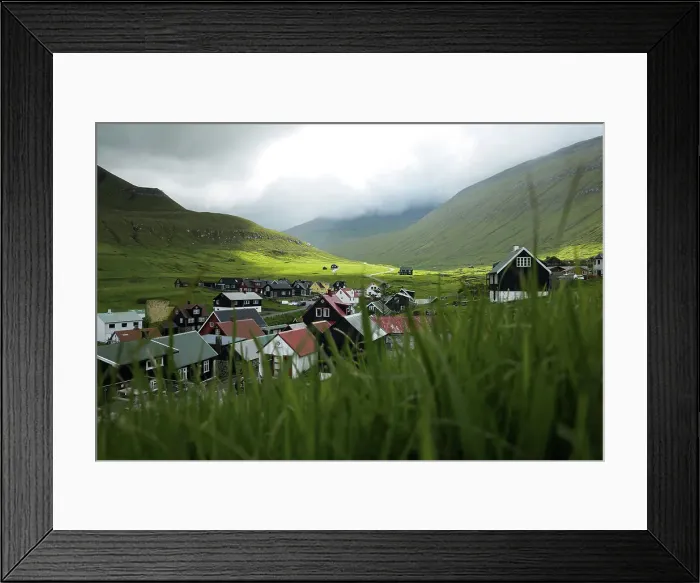 Framed Print : Village of Gjogv. Islands of Eysturoy. Faroe Islands Framed Print : Village of Gjogv. Islands of Eysturoy. Faroe Islands
