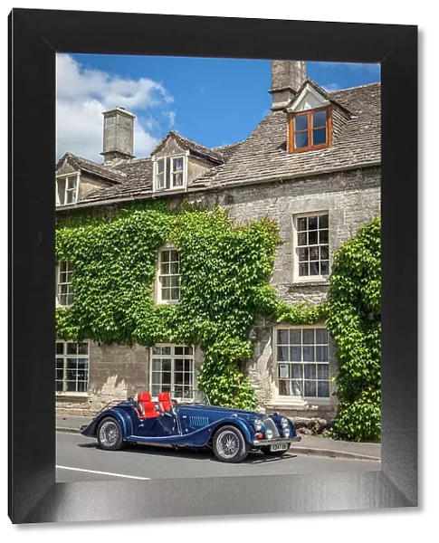 Old MG at Bournton-on-the-Water, Cotswolds, Gloucestershir, England
