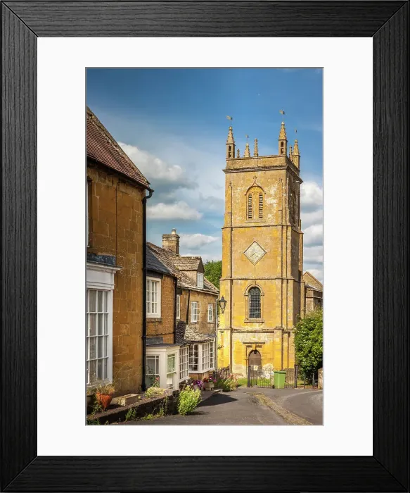 Framed Print : Church square in the village of Blockley, Cotswolds, Gloucestershire, England Framed Print : Church square in the village of Blockley, Cotswolds, Gloucestershire, England