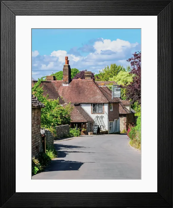 Framed Print : View towards The Plough & Harrow Freehouse, Litlington, Wealden District, East Sussex, England, United Kingdom Framed Print : View towards The Plough & Harrow Freehouse, Litlington, Wealden District, East Sussex, England, United Kingdom