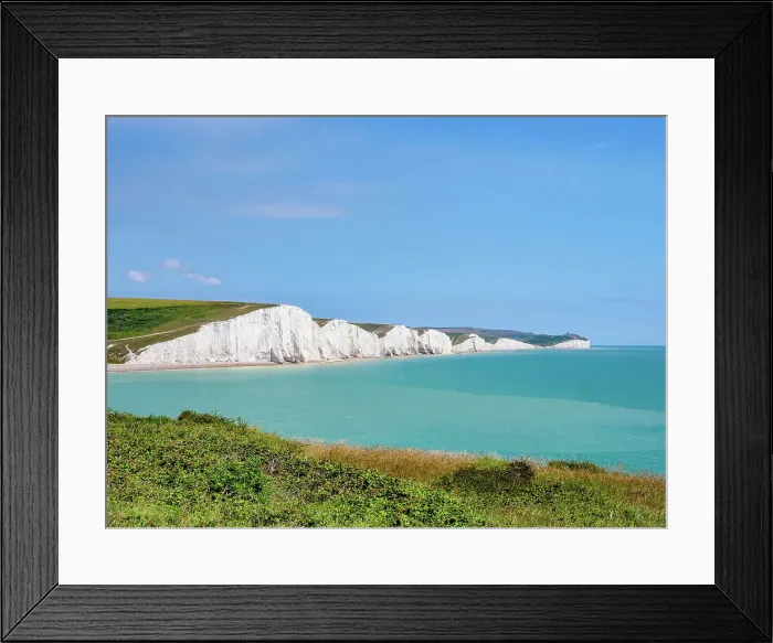 Framed Print : Seven Sisters Cliffs, Cuckmere Haven, East Sussex, England, United Kingdom Framed Print : Seven Sisters Cliffs, Cuckmere Haven, East Sussex, England, United Kingdom