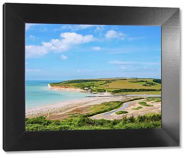 Cuckmere Haven, elevated view, East Sussex, England, United Kingdom