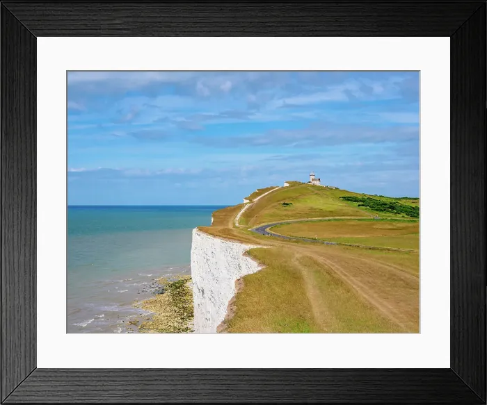 Framed Print : Beachy Head Cliffs and Belle Tout Lighthouse, Eastbourne, East Sussex, England, United Kingdom Framed Print : Beachy Head Cliffs and Belle Tout Lighthouse, Eastbourne, East Sussex, England, United Kingdom