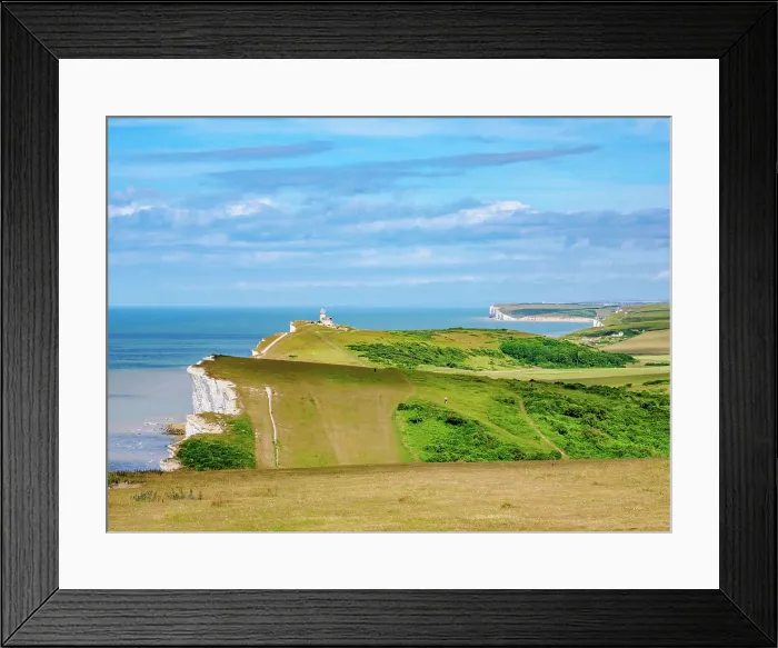 Framed Print : Beachy Head Cliffs and Belle Tout Lighthouse, Eastbourne, East Sussex, England, United Kingdom Framed Print : Beachy Head Cliffs and Belle Tout Lighthouse, Eastbourne, East Sussex, England, United Kingdom