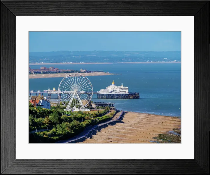 Framed Print : Ferris Wheel and Eastbourne Pier, elevated view, Eastbourne, East Sussex, England, United Kingdom