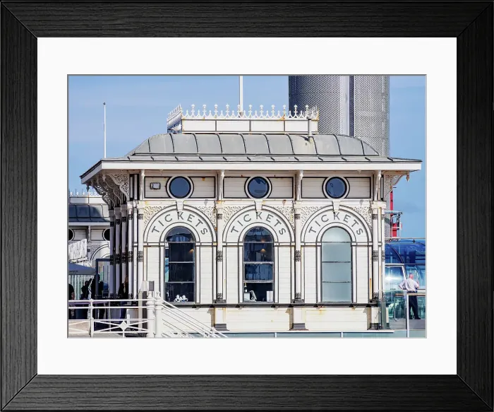 Framed Print : i360 Observation Tower Ticket Office in the remains of the West Pier, Brighton, City of Brighton and Hove, East Sussex, England, United Kingdom Framed Print : i360 Observation Tower Ticket Office in the remains of the West Pier, Brighton, City of Brighton and Hove, East Sussex, England, United Kingdom