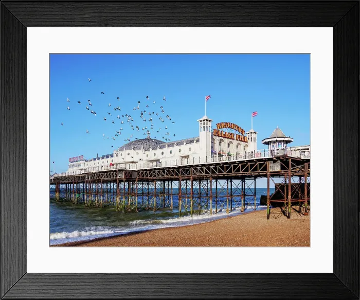 Framed Print : Flock of birds over the Brighton Palace Pier, City of Brighton and Hove, East Sussex, England, United Kingdom Framed Print : Flock of birds over the Brighton Palace Pier, City of Brighton and Hove, East Sussex, England, United Kingdom