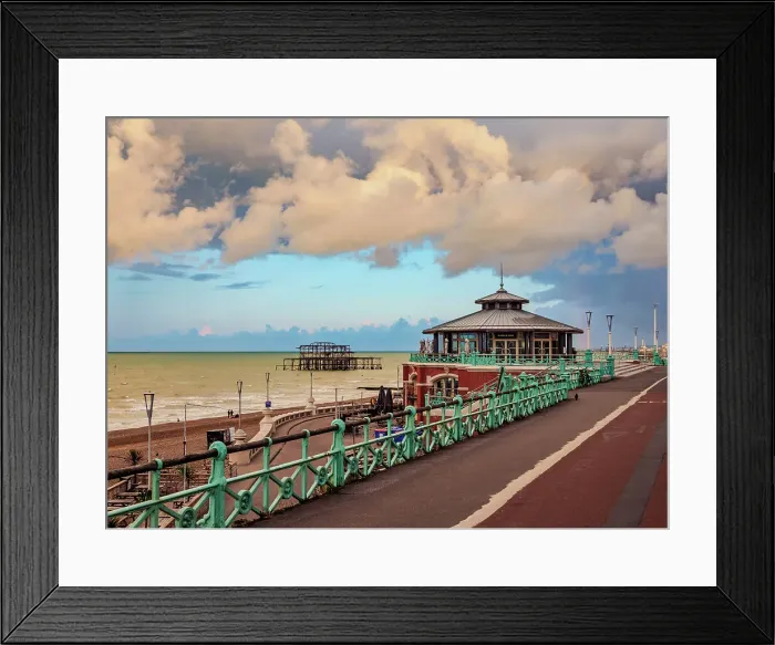 Framed Print : View towards the Brighton West Pier, City of Brighton and Hove, East Sussex, England, United Kingdom Framed Print : View towards the Brighton West Pier, City of Brighton and Hove, East Sussex, England, United Kingdom