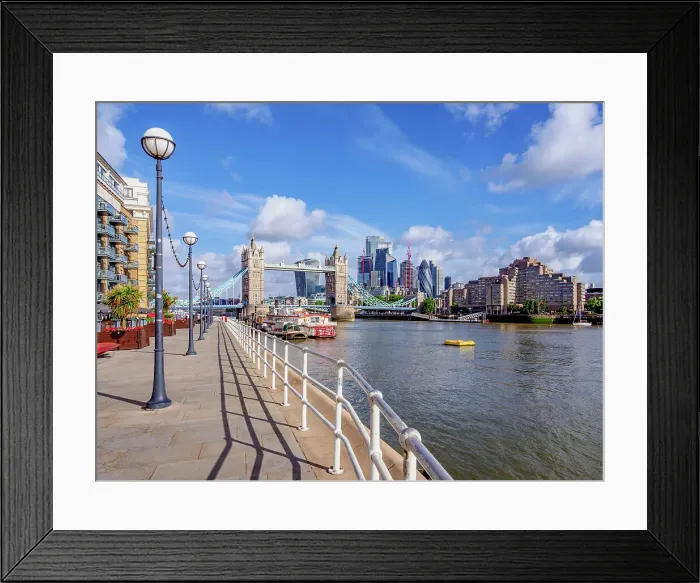 Framed Print : View towards the Tower Bridge and The City, London, England, United Kingdom Framed Print : View towards the Tower Bridge and The City, London, England, United Kingdom
