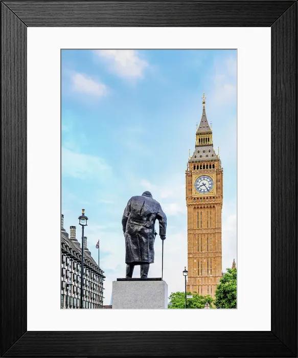 Framed Print : Winston Churchill Statue and Big Ben, London, England, United Kingdom Framed Print : Winston Churchill Statue and Big Ben, London, England, United Kingdom