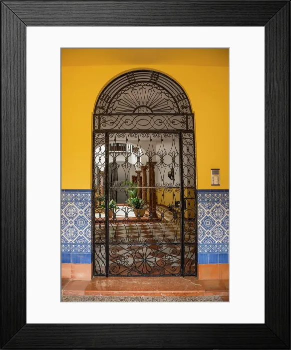 Framed Print : Doorway and courtyard, Antequera, Andalusia, Spain Framed Print : Doorway and courtyard, Antequera, Andalusia, Spain