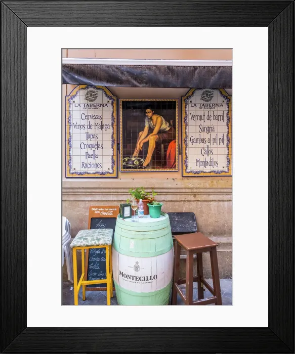 Framed Print : Bar / cafe in Malaga City, Andalusia, Spain Framed Print : Bar / cafe in Malaga City, Andalusia, Spain