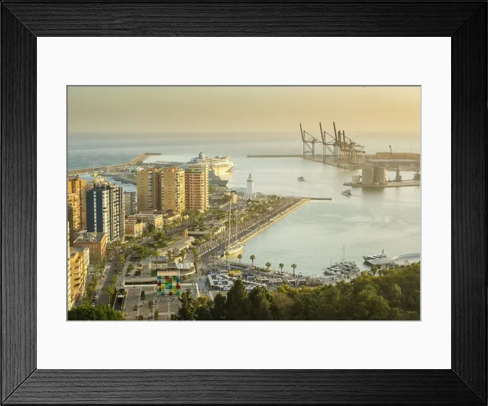 Framed Print : Port of Malaga City, Andalusia, Spain
