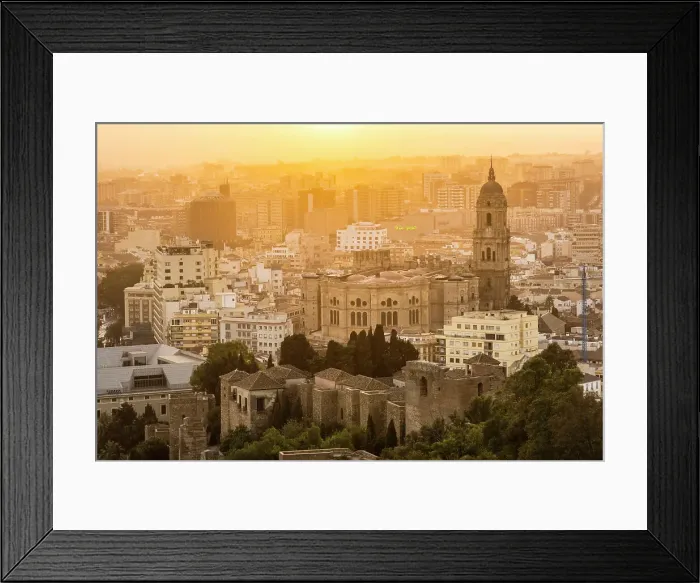 Framed Print : City skyline & Cathedral, Malaga City, Andalusia, Spain Framed Print : City skyline & Cathedral, Malaga City, Andalusia, Spain
