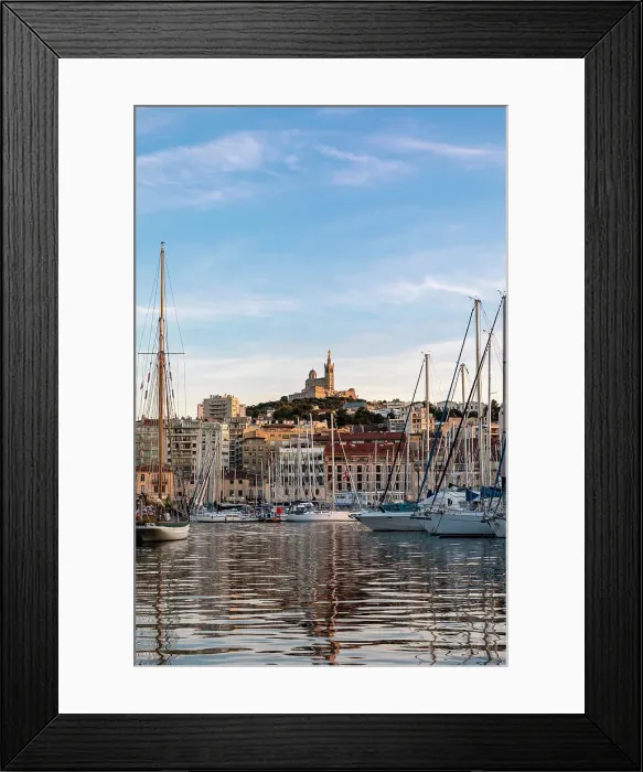 Framed Print : The Old Port of Marseille and Notre-Dame de la Garde at Sunset, Marseille, Provence-Alpes-Cote d'Azur, France Framed Print : The Old Port of Marseille and Notre-Dame de la Garde at Sunset, Marseille, Provence-Alpes-Cote d'Azur, France