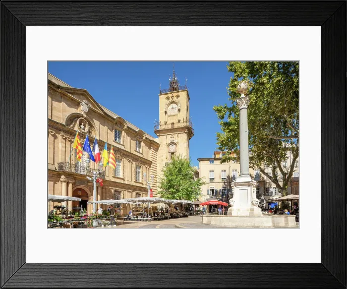 Framed Print : Place de l'Hotel de Ville and Town Hall Clock Tower, Aix-en-Provence, Provence-Alpes-Cote d'Azur, France Framed Print : Place de l'Hotel de Ville and Town Hall Clock Tower, Aix-en-Provence, Provence-Alpes-Cote d'Azur, France