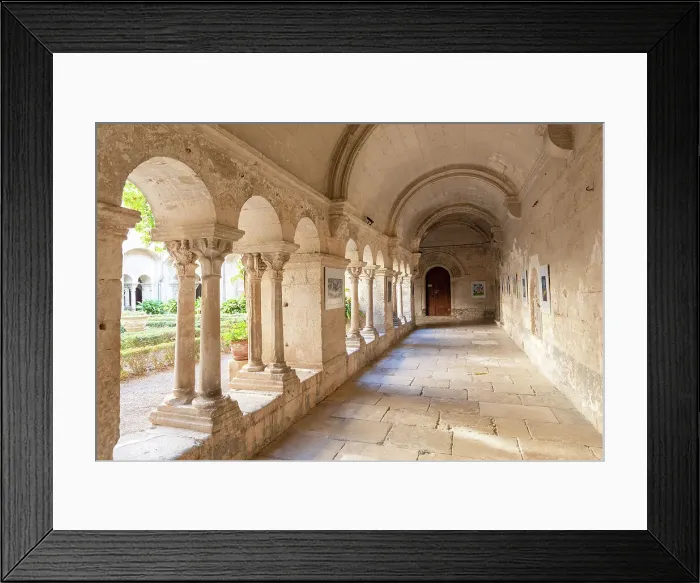 Framed Print : Cloisters at Saint-Paul Asylum where Vincent van Gogh was Hospitalised, Saint-Remy-de-Provence, Provence-Alpes-Cote d'Azur, France
