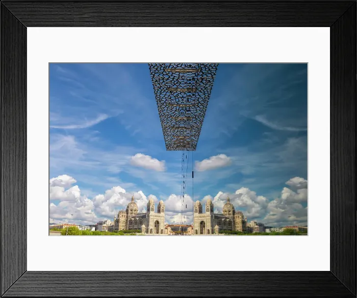 Framed Print : Reflection of Marseille Cathedral in Mucem the Museum of European and Mediterranean Civilizations Marseille, Provence-Alpes-Cote d'Azur, France Framed Print : Reflection of Marseille Cathedral in Mucem the Museum of European and Mediterranean Civilizations Marseille, Provence-Alpes-Cote d'Azur, France