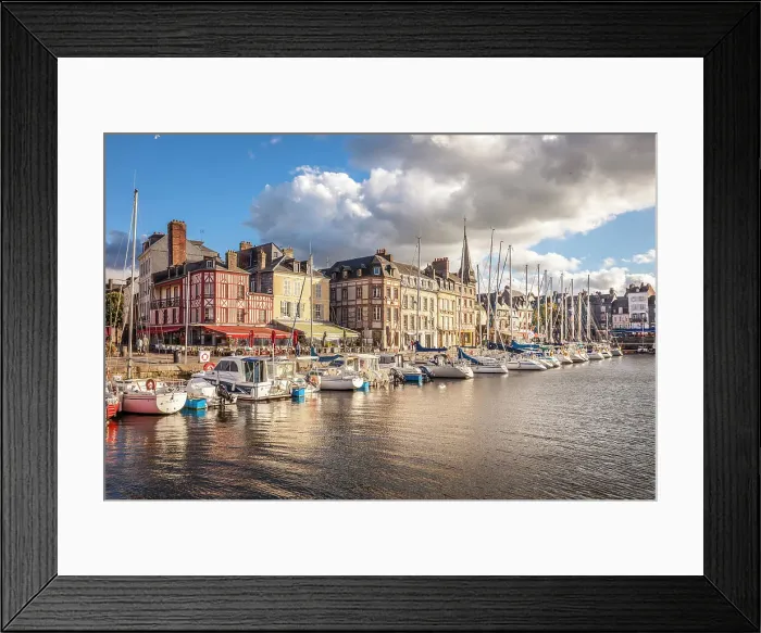 Framed Print : Honfleur harbor in the evening light, Calvados, Normandy, France