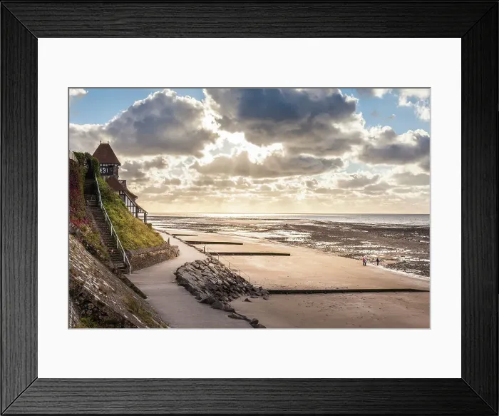 Framed Print : Plage de Honfleur in the evening light, Calvados, Normandy, France