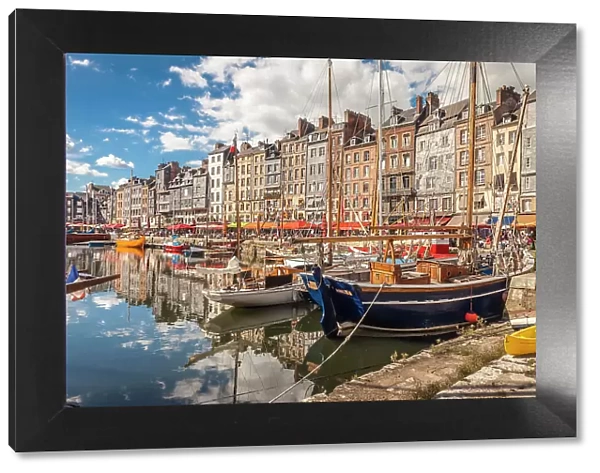 Sailing boats in Honfleur Harbour, Calvados, Normandy, France