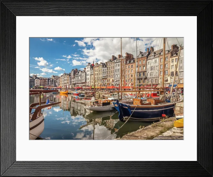 Framed Print : Sailing boats in Honfleur Harbour, Calvados, Normandy, France Framed Print : Sailing boats in Honfleur Harbour, Calvados, Normandy, France