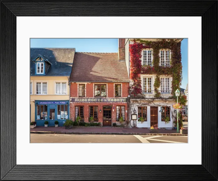 Framed Print : Houses in the old town of Beaumont-en-Auge, Calvados, Normandy, France