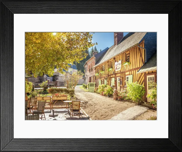 Framed Print : Historic Inn Auberge du Prieure in Saint-Hymer, Calvados, Normandy, France