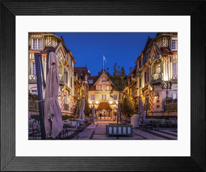 Framed Print : Historic Hotel Le Normandy in Deauville in the evening, Calvados, Normandy, France Framed Print : Historic Hotel Le Normandy in Deauville in the evening, Calvados, Normandy, France