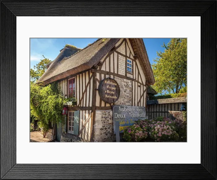 Framed Print : Historic village inn in Pierrefitte-en-Auge, Calvados, Normandy, France Framed Print : Historic village inn in Pierrefitte-en-Auge, Calvados, Normandy, France