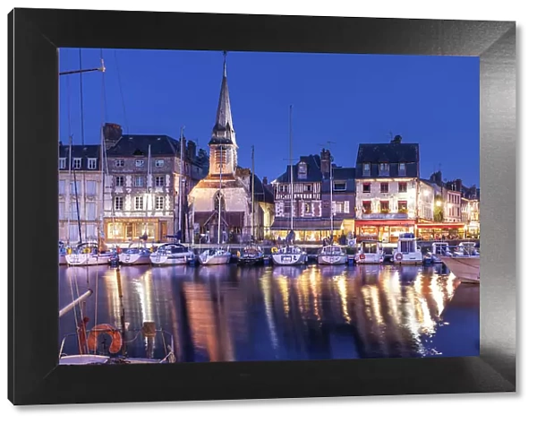 Honfleur harbor in the evening, Calvados, Normandy, France