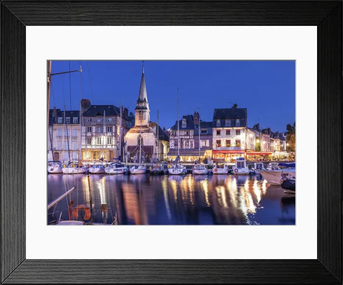 Framed Print : Honfleur harbor in the evening, Calvados, Normandy, France Framed Print : Honfleur harbor in the evening, Calvados, Normandy, France