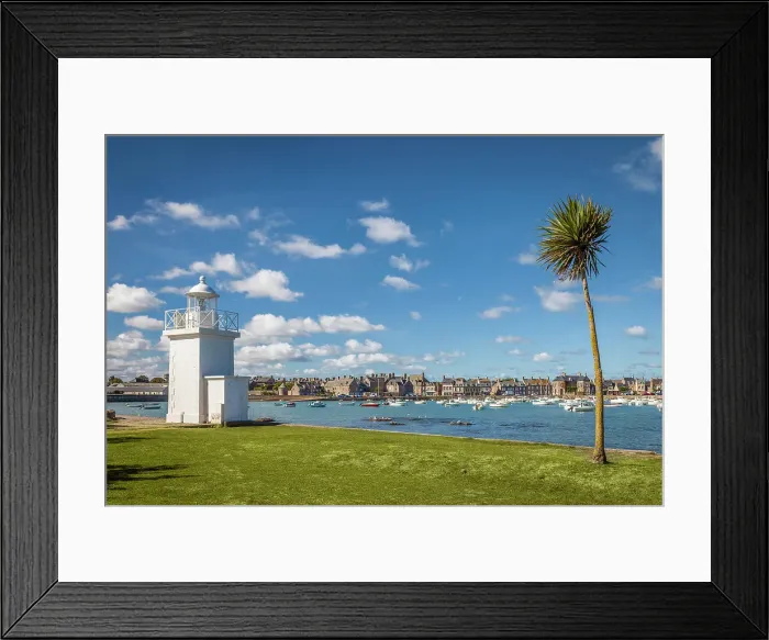 Framed Print : Small lighthouse at Barfleur harbour, Manche, Normandy, France Framed Print : Small lighthouse at Barfleur harbour, Manche, Normandy, France
