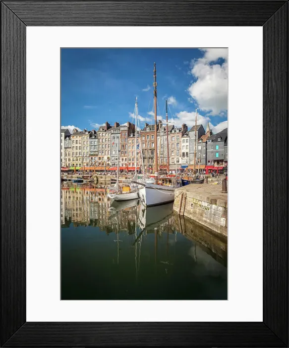 Framed Print : Sailing boats in the old port of Honfleur, Calvados, Normandy, France Framed Print : Sailing boats in the old port of Honfleur, Calvados, Normandy, France