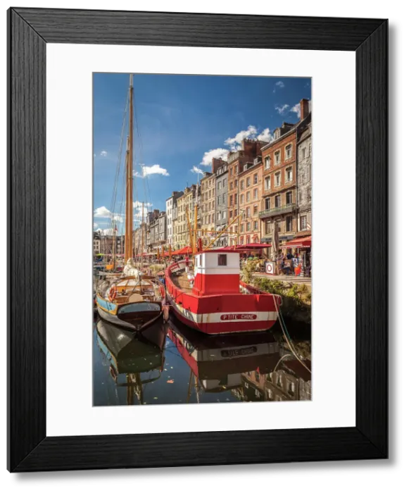 Framed Print : Sailing boats and fishing boat in the old port of Honfleur, Calvados, Normandy, France Framed Print : Sailing boats and fishing boat in the old port of Honfleur, Calvados, Normandy, France