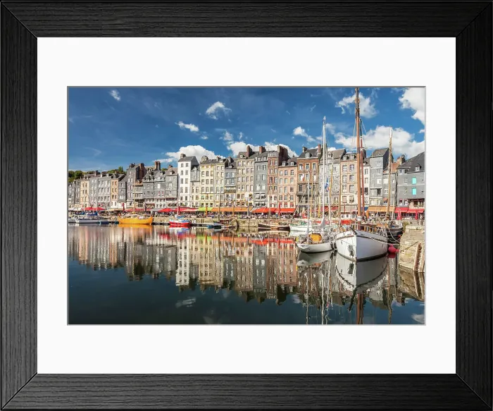 Framed Print : Sailing boats in the old port of Honfleur, Calvados, Normandy, France