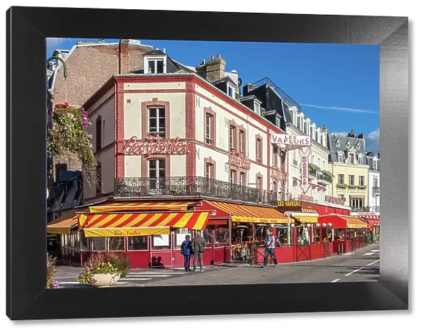 Restaurants on the promenade at Trouville-sur-Mer, Calvados, Normandy, France