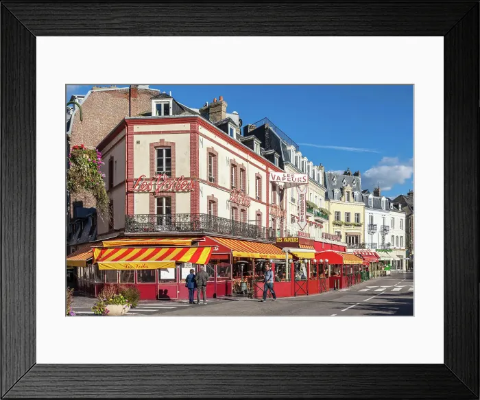Framed Print : Restaurants on the promenade at Trouville-sur-Mer, Calvados, Normandy, France Framed Print : Restaurants on the promenade at Trouville-sur-Mer, Calvados, Normandy, France