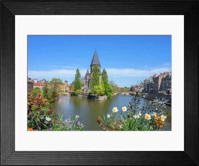 Framed Print : River Mosel with Temple Neuf at Metz, Moselle, Lorraine, Alsace-Champagne-Ardenne-Lorraine, Grand Est, France Framed Print : River Mosel with Temple Neuf at Metz, Moselle, Lorraine, Alsace-Champagne-Ardenne-Lorraine, Grand Est, France