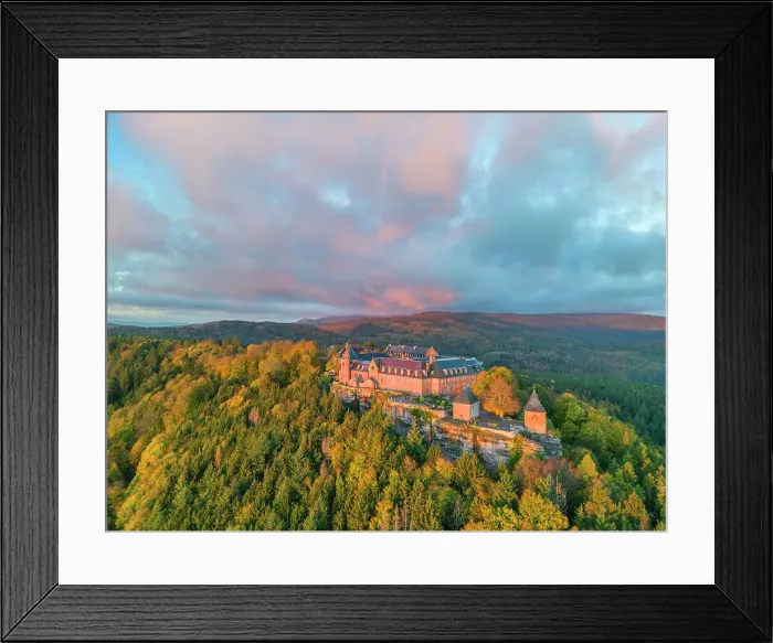 Framed Print : Aerial view at cloister Hohenburg on Mont St. Odile near Obernai, Bas-Rhin, Alsace, Alsace-Champagne-Ardenne-Lorraine, Grand Est, France Framed Print : Aerial view at cloister Hohenburg on Mont St. Odile near Obernai, Bas-Rhin, Alsace, Alsace-Champagne-Ardenne-Lorraine, Grand Est, France