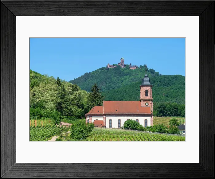Framed Print : Church of Orschwiller with Chateau du Haut-K'nigsbourg, Bas-Rhin, Alsace, Alsace-Champagne-Ardenne-Lorraine, Grand Est, France Framed Print : Church of Orschwiller with Chateau du Haut-K'nigsbourg, Bas-Rhin, Alsace, Alsace-Champagne-Ardenne-Lorraine, Grand Est, France