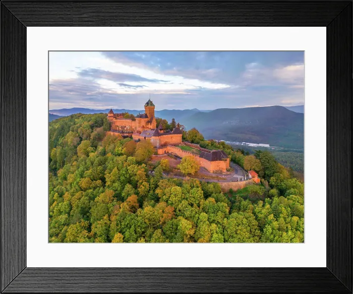 Framed Print : Aerail view at Chateau du Haut-K'nigsbourg, Bas-Rhin, Alsace, Alsace-Champagne-Ardenne-Lorraine, Grand Est, France