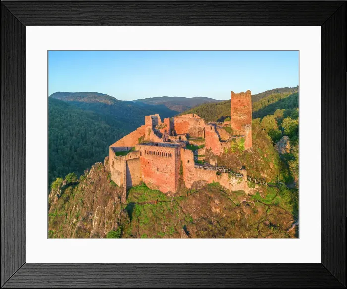 Framed Print : Aerial view at Saint Ulrich Castle, Ribeauville, Haut-Rhin, Alsace, Alsace-Champagne-Ardenne-Lorraine, Grand Est, France Framed Print : Aerial view at Saint Ulrich Castle, Ribeauville, Haut-Rhin, Alsace, Alsace-Champagne-Ardenne-Lorraine, Grand Est, France