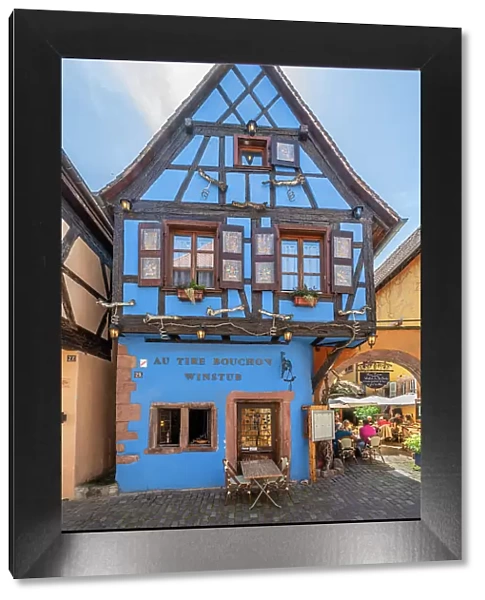 Half-timbered houses at Riquewihr, Haut-Rhin, Alsace, Alsace-Champagne-Ardenne-Lorraine, Grand Est, France