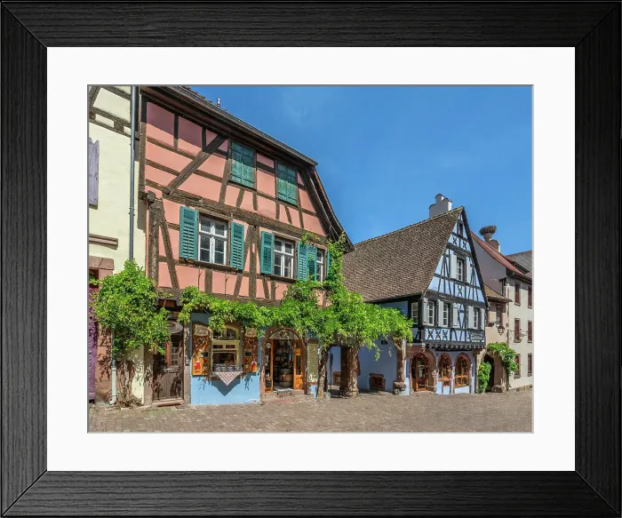 Framed Print : Half-timbered houses at Riquewihr, Haut-Rhin, Alsace, Alsace-Champagne-Ardenne-Lorraine, Grand Est, France Framed Print : Half-timbered houses at Riquewihr, Haut-Rhin, Alsace, Alsace-Champagne-Ardenne-Lorraine, Grand Est, France
