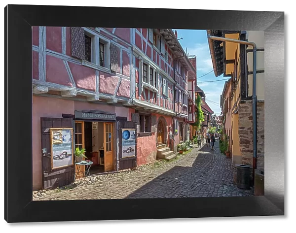 Alley at Eguisheim, Haut-Rhin, Alsace, Alsace-Champagne-Ardenne-Lorraine, Grand Est, France