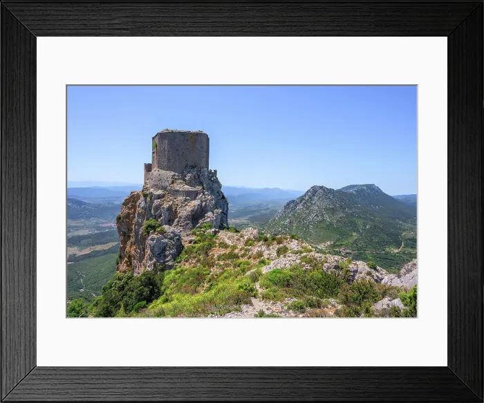 Framed Print : Catharian castle Queribus, Aude, Languedoc-Roussillon, Occitanie, France Framed Print : Catharian castle Queribus, Aude, Languedoc-Roussillon, Occitanie, France
