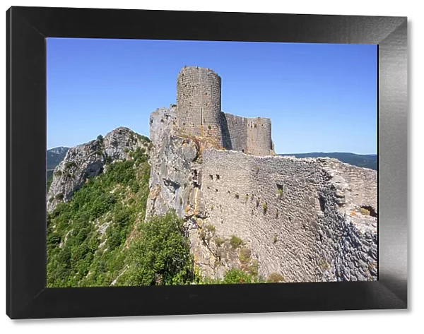 Catharian Castle Peyrepertuse, Duilhac-sous-Peyrepertuse, Aude, Languedoc-Roussillon, Occitanie, France