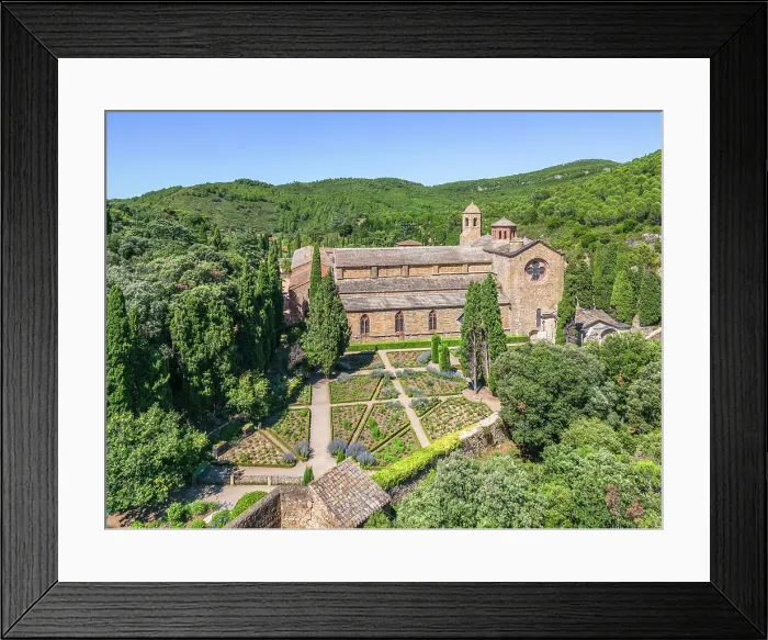 Framed Print : Aerial view at abbey Sainte-Marie de Fontfroide, Aude, Languedoc-Roussillon, Occitanie, France Framed Print : Aerial view at abbey Sainte-Marie de Fontfroide, Aude, Languedoc-Roussillon, Occitanie, France