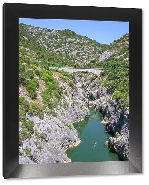 Pont du Diable near Saint-Guilhem-le-Desert, Herault, Languedoc-Roussillon, Occitanie, France